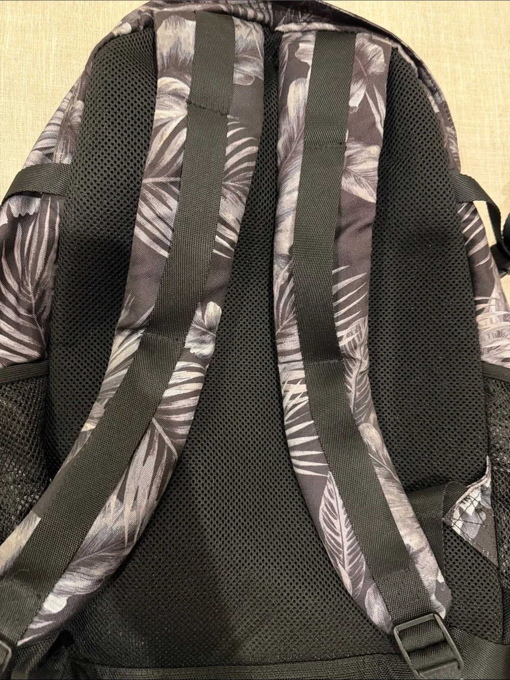 PINK Victoria's Secret Black & Gray Tropical Leaf Women’s Backpack